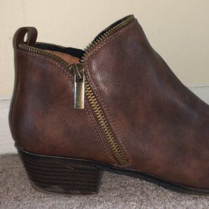 Diba Brown Booties with Zipper Detail (Women's 10)